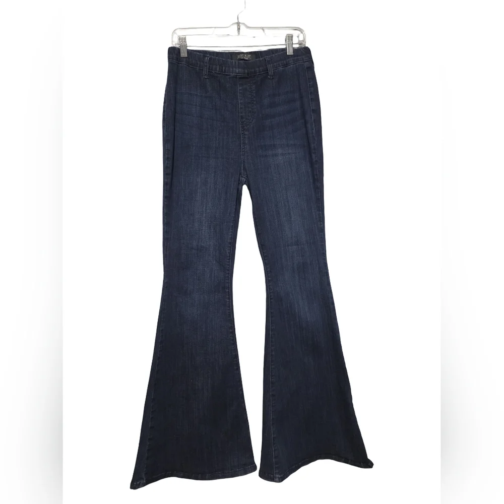 JUDY BLUE Pull On Super Flare Jeans Womens Size 11/30 Blue High Rise Stretch - Picture 2 of 9
